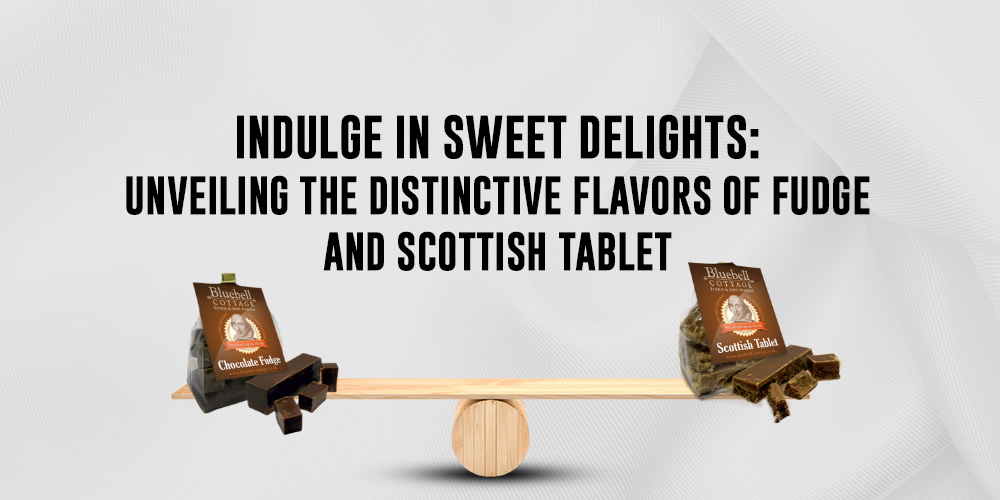 fudge and scottish tablet on a seesaw