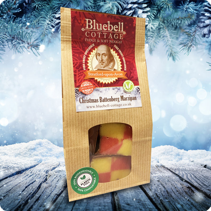 Chocolate coated Battenberg Marzipan - Gift Bag 165g