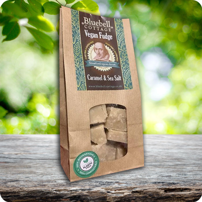 Vegan Caramel & Sea Salt Fudge by Bluebell Cottage - Gift Bag 175g